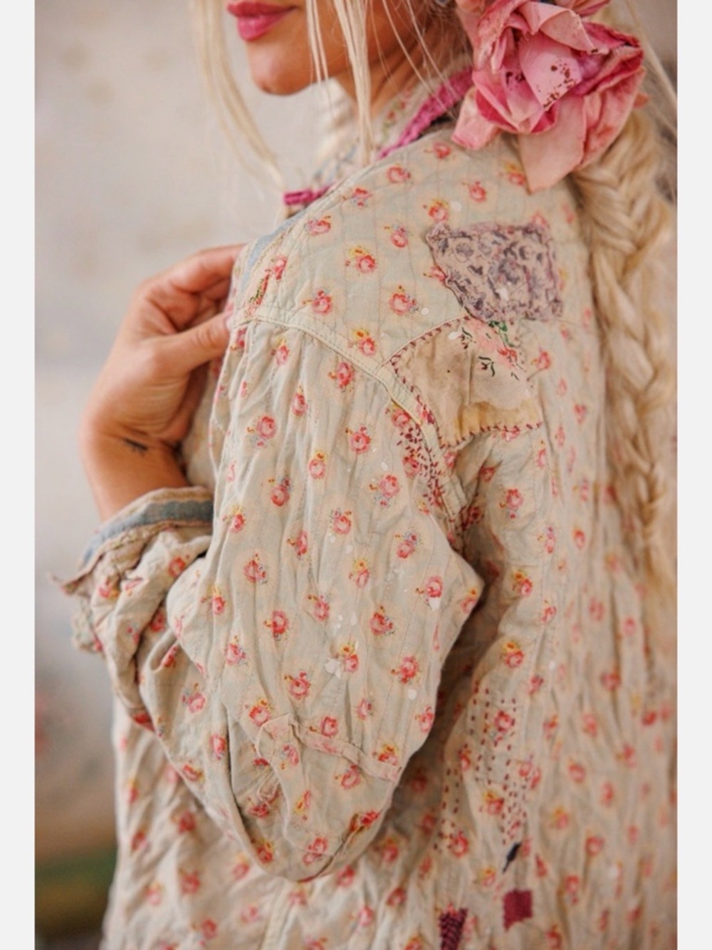 Magnolia Pearl Kelly Patchwork Western shirt EL excellent OS